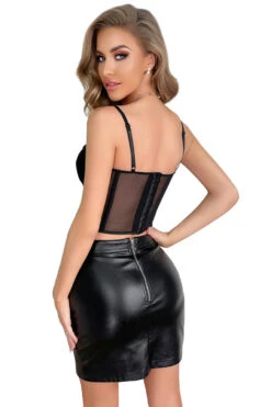 Black Mesh And Lace Bustier 7 Black Mesh And Lace Bustier -3 Wish Sexy Shop SIA3542 Black back 1