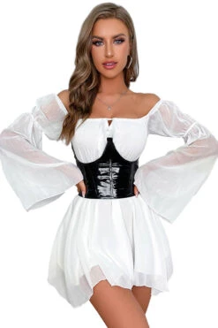 Black Vinyl Waist Cincher -3 Wish Sexy Shop SIA3543 black front 5