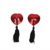 Red Sequin Heart Tassel Pasties