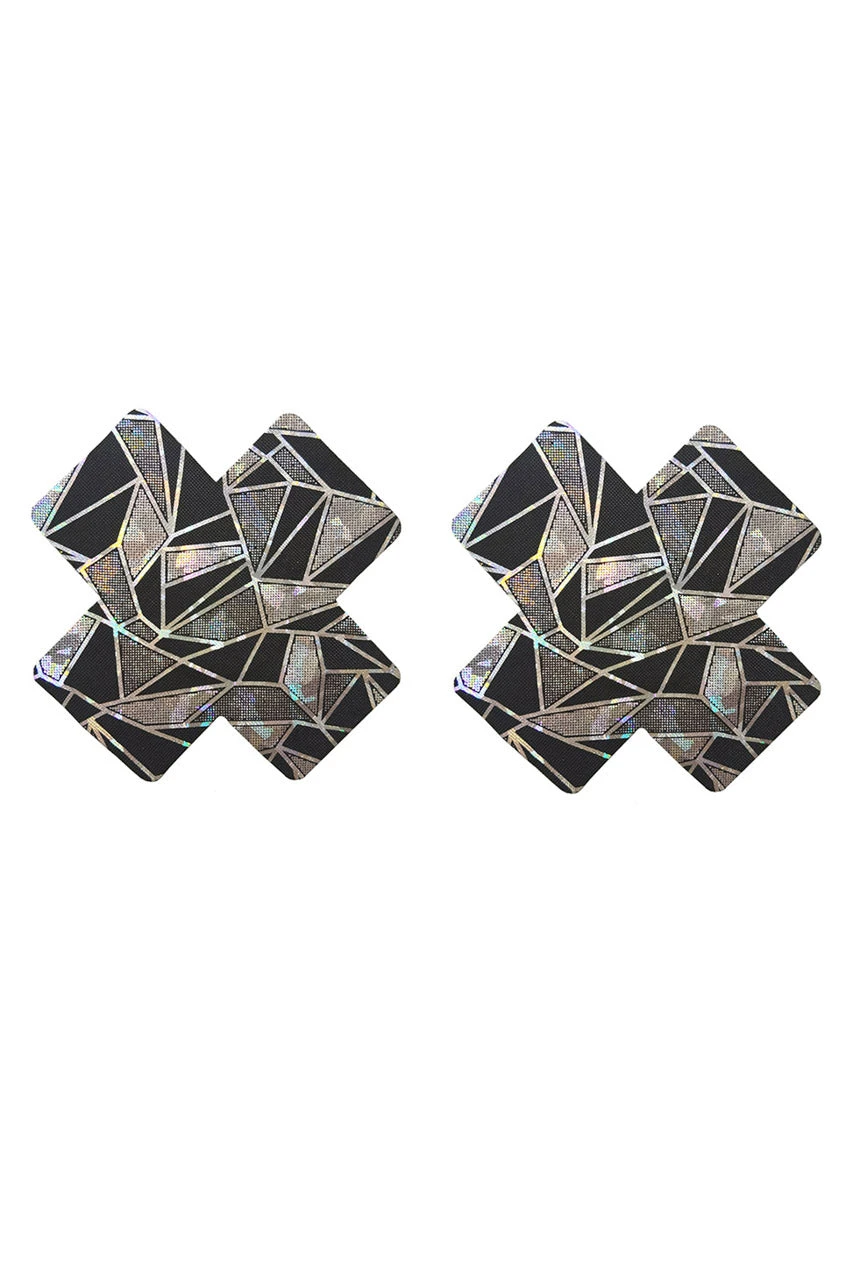 Black Geo X Pasties 1 Black Geo X Pasties