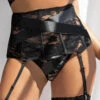 Plus Size Strapped Floral Garter Set