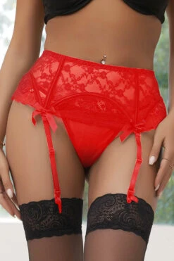 Plus Size All Lace Garter Panty 9 Plus Size All Lace Garter Panty -3 Wish Sexy Shop SIP5129 2P red front