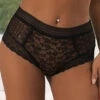 Plus Size High Waisted Floral Lace Panty