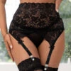 Floral Lace Garter Belt And Panty