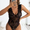 Plus Size Cap Sleeve Lace Teddy