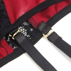 Burgundy Faux Leather Teddy Lingerie -3 Wish Sexy Shop SIR81266 2