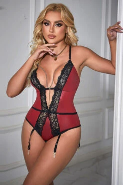 Plus Size Burgundy Faux Leather Teddy Lingerie -3 Wish Sexy Shop SIR81266 Burgundy front 2 e2ff9aaa 0009 40ea 9685 6a2e437126cc