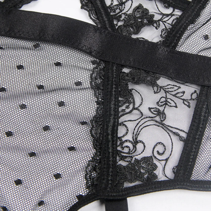 Embroidered Lace Cut Lingerie Teddy 7 Embroidered Lace Cut Lingerie Teddy - Image 7
