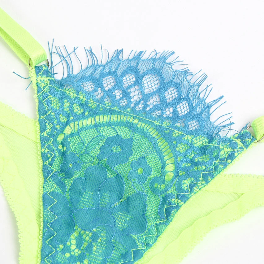 Neon Lace Bra Lingerie Set 6 Neon Lace Bra Lingerie Set - Image 6