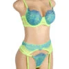 Neon Lace Bra Lingerie Set