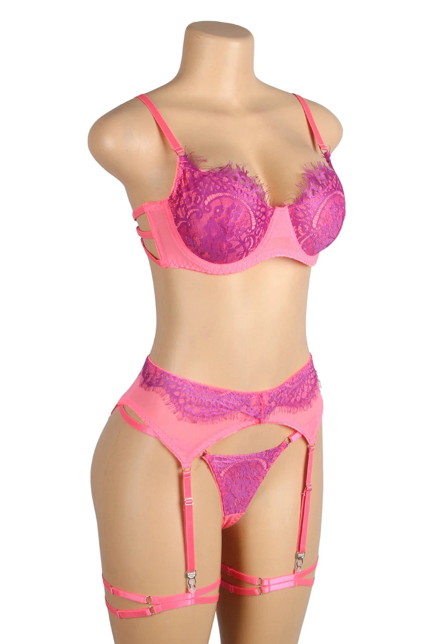 Neon Lace Bra Lingerie Set 10 Neon Lace Bra Lingerie Set - Image 10