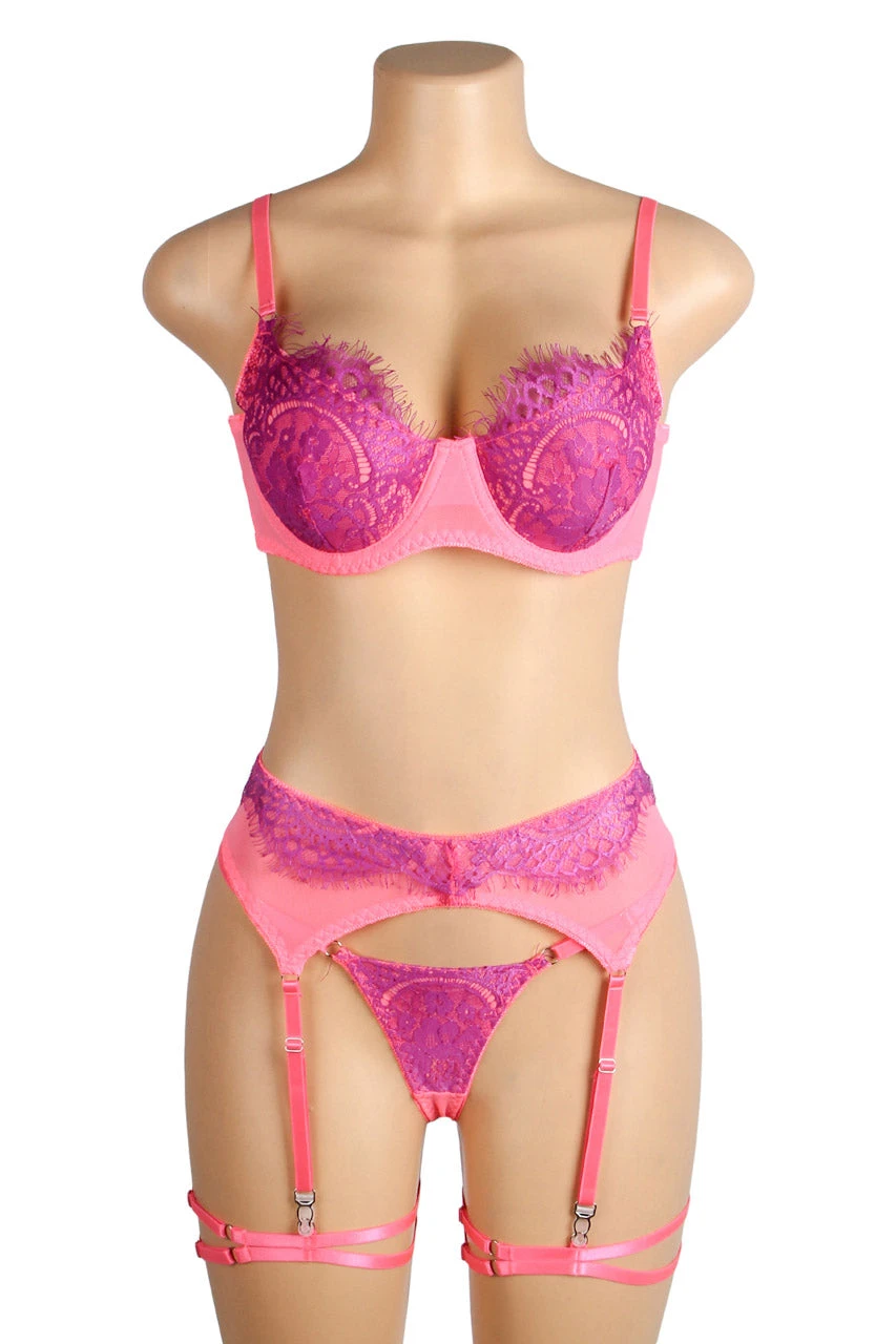 Neon Lace Bra Lingerie Set 9 Neon Lace Bra Lingerie Set - Image 9