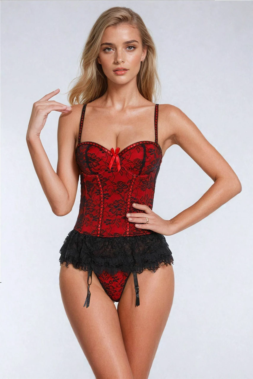 Skirted Lace Bustier Set 1 Skirted Lace Bustier Set