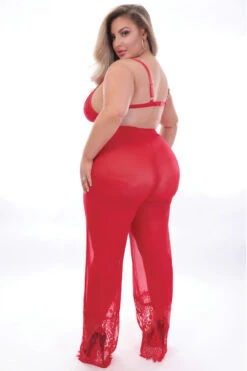 Plus Size Sweet Dreams Sleepwear Set -3 Wish Sexy Shop STM11162X RED B 13115