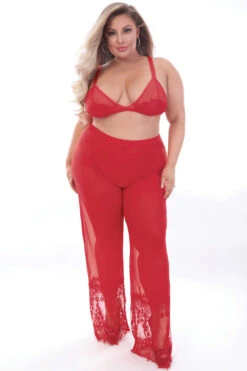 Plus Size Sweet Dreams Sleepwear Set -3 Wish Sexy Shop STM11162X RED F 43820