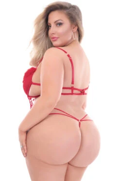 Plus Size Naughty Or Nice Teddy -3 Wish Sexy Shop STM11187XP RED B 59068