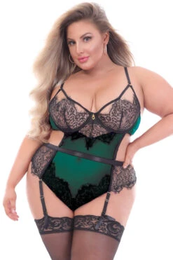 Plus Size Forever Yours Teddy -3 Wish Sexy Shop STM11206X GREEN F 02282