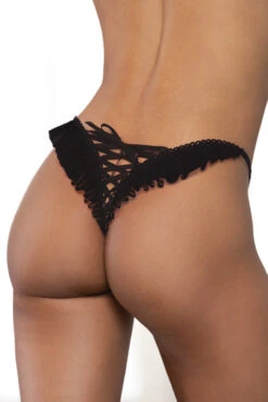 Ruffled Mesh Thong -3 Wish Sexy Shop STM11215 BLACK B2 30998