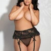 Plus Size Ruffled Lace Garter Belt