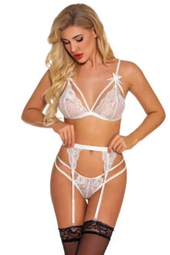 Something Strappy Garter Set 13 Something Strappy Garter Set -3 Wish Sexy Shop W1628 White Front