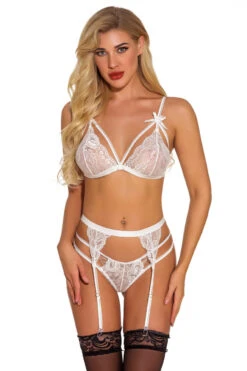 Something Strappy Garter Set 12 Something Strappy Garter Set -3 Wish Sexy Shop W1628 White Front 2