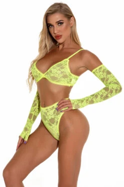 In Your Arms Lacy Bra Set 27 In Your Arms Lacy Bra Set -3 Wish Sexy Shop W1846 neon green front