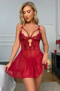 Moody Nights Babydoll -3 Wish Sexy Shop W4157 red front 1