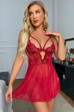 Moody Nights Babydoll -3 Wish Sexy Shop W4157 red front 3