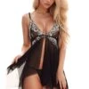 Mesh And Contrast Lace Babydoll