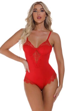 Lucky Lace Trim Teddy -3 Wish Sexy Shop W5346 red front 2 93454 f59cd2d6 cdfc 4c92 a538 faa3c36bba59