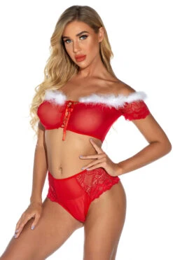 Sassy Santa Bra Set -3 Wish Sexy Shop W9011 Red Front 1 1