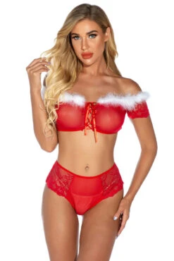 Sassy Santa Bra Set -3 Wish Sexy Shop W9011 Red Front 2 1