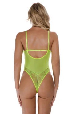 Romantic Rose Lace Teddy -3 Wish Sexy Shop W950 neon green back