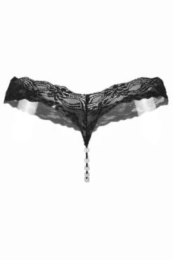 Lace Pearl Crotch Thong -3 Wish Sexy Shop WF1 2142 black back