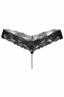 Lace Pearl Crotch Thong