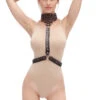Faux Leather Grommet Harness