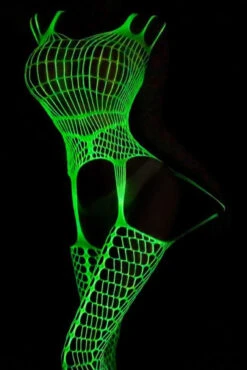 Glow In The Dark Net Cage Bodystocking