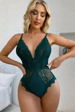 Lustful Lace Teddy -3 Wish Sexy Shop WF5 2071 green front 1