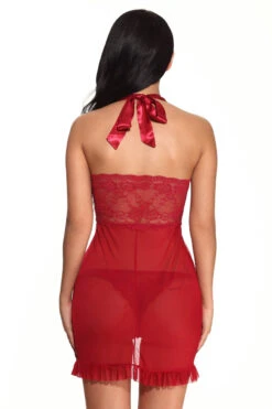 Plus Size Flutter Front Halter Babydoll -3 Wish Sexy Shop WF5 2513 Wine Red Back b48081ff bdd3 4315 8849 70c4504dc450