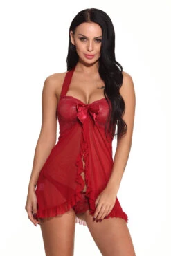 Plus Size Flutter Front Halter Babydoll -3 Wish Sexy Shop WF5 2513 Wine Red Front 2 9dd2e925 29b1 4e66 bcf1 0cc7184bc5c3