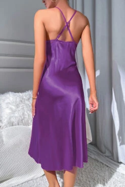 Sexy Nights Satin Chemise -3 Wish Sexy Shop WF5 2920 Purple back