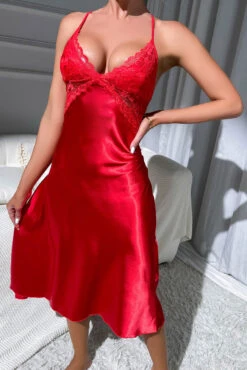 Sexy Nights Satin Chemise -3 Wish Sexy Shop WF5 2920 red front 3