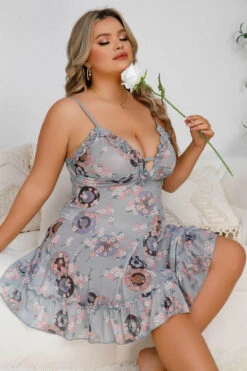 Plus Size Spring Day Chemise -3 Wish Sexy Shop WF5 91240 as shown front 3