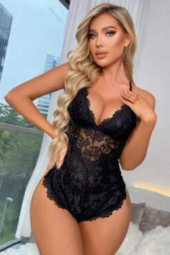 Nothing But Lace Teddy -3 Wish Sexy Shop WF5 9723 black front 4