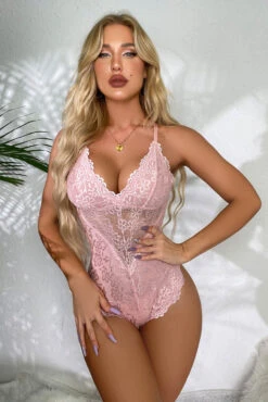 Nothing But Lace Teddy -3 Wish Sexy Shop WF5 9723 light pink front 2