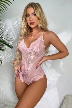 Nothing But Lace Teddy -3 Wish Sexy Shop WF5 9723 light pink front 4