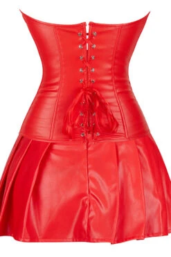 Plus Size Pleather Lingerie Dress -3 Wish Sexy Shop WF6 2065 red back