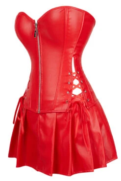Plus Size Pleather Lingerie Dress -3 Wish Sexy Shop WF6 2065 red front 1