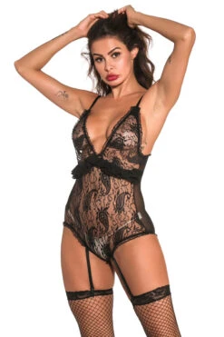 Lusty Lace Baby Teddy -3 Wish Sexy Shop WF6 3246 black front 3