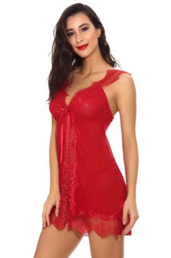 Scalloped Flyaway Babydoll 6 Scalloped Flyaway Babydoll -3 Wish Sexy Shop WF6 3292 red front 2